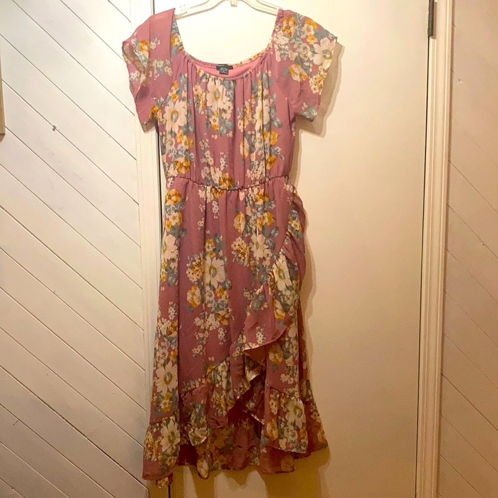 Pink floral women’s dress XL